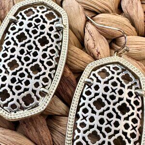 Kendra Scott Danielle Gold Frame with Silver Filigree Earrings